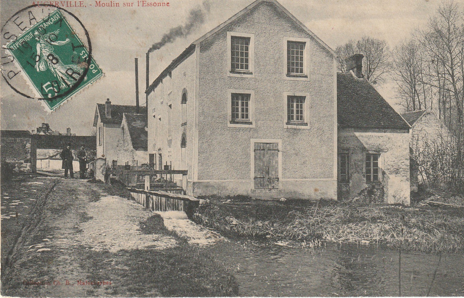 45 AUGERVILLE. Moulin sur l'Essonne 1908