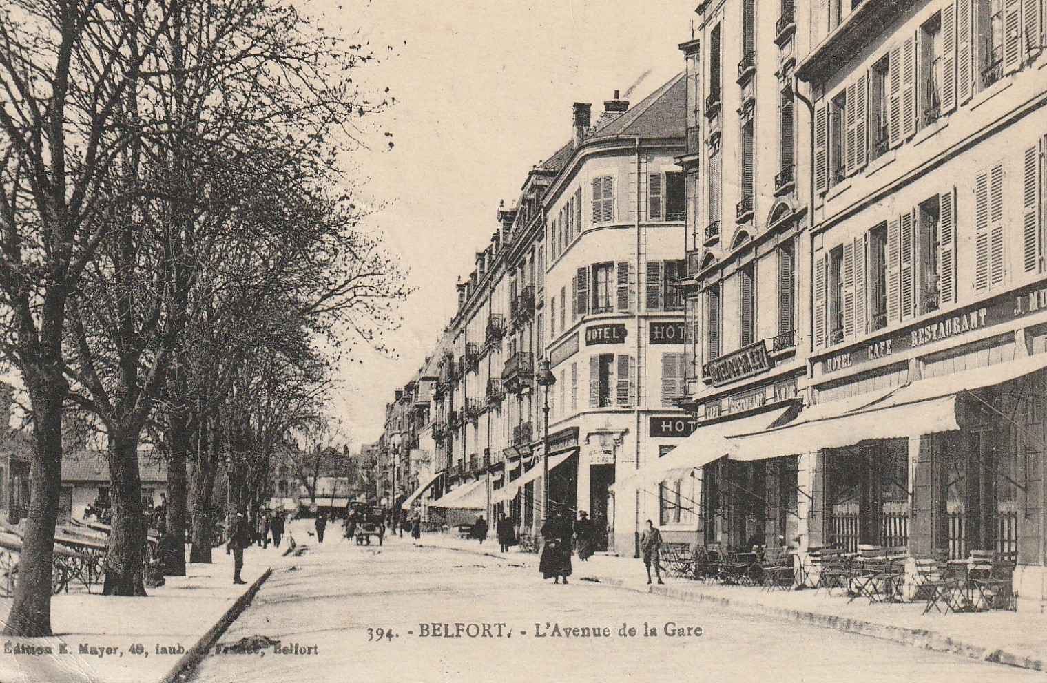 BELFORT. Café restaurant Muller Avenue de la Gare 1919