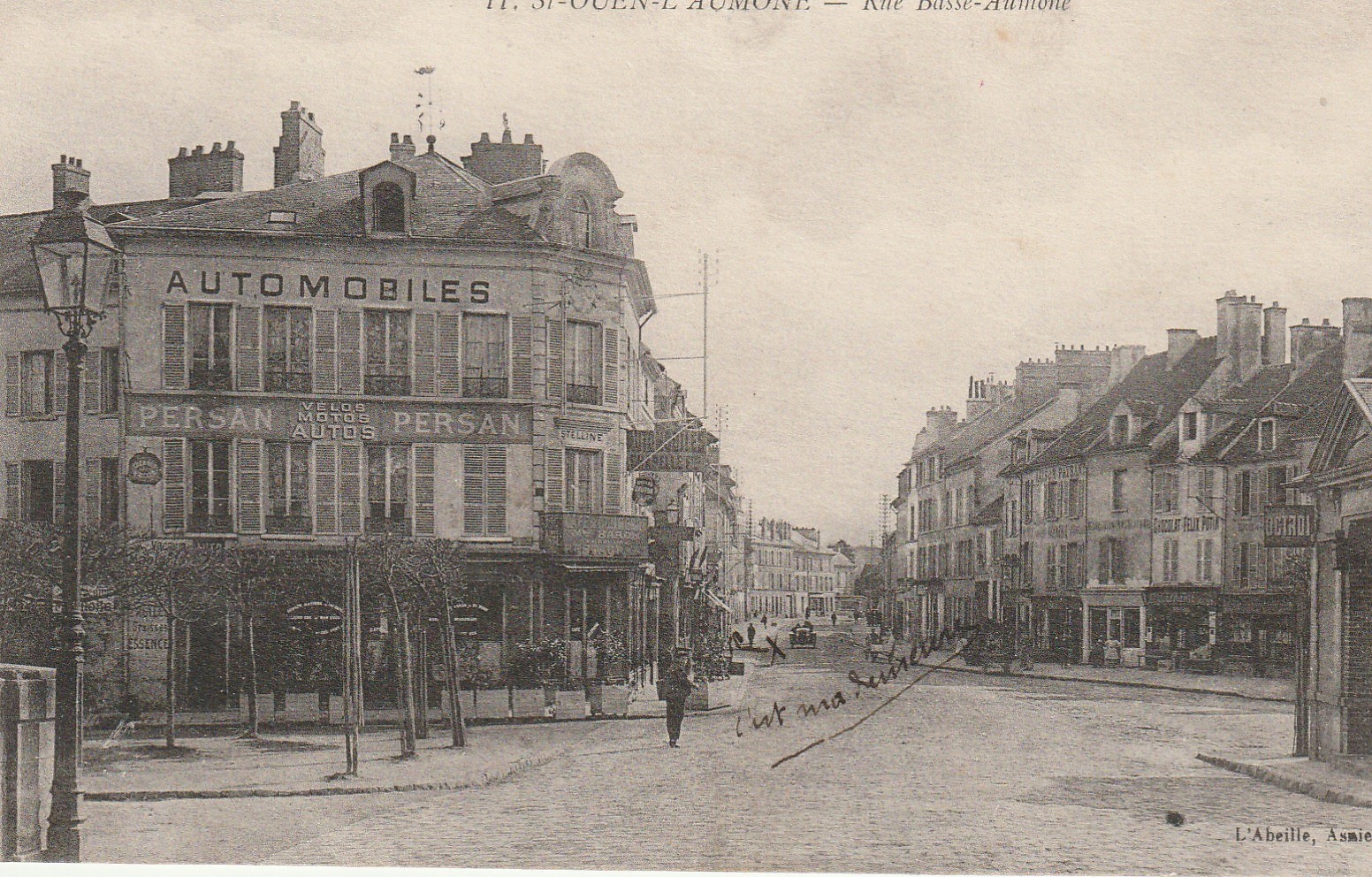 95 SAINT-OUEN-L'AUMONE. Octroi et commerces rue Basse aumône 1918