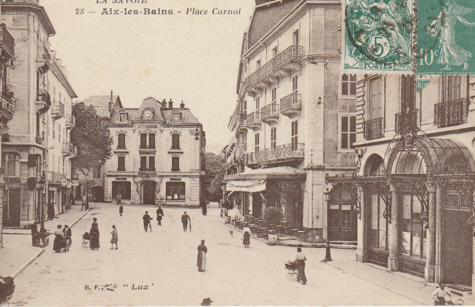 73 AIX-LES-BAINS. Brasserie et commerces Place Carnot 1924