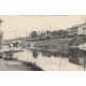 92 LEVALLOIS-PERRET. Berge de la Seine au Quai Michelet avec pêcheurs sur barge