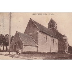 45 PITHIVIERS-LE-VIEIL. Enfants devant l'Eglise 1946