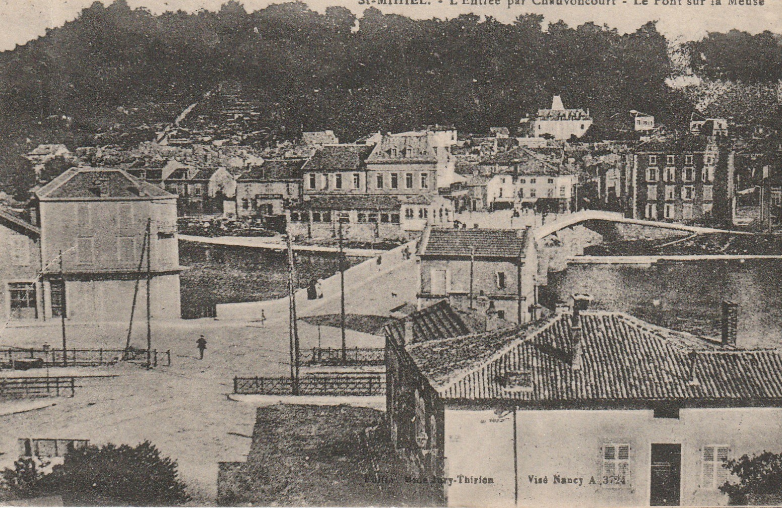 55 SAINT-MIHIEL. L'Entrée par Chauvoncourt et le Pont sur la Meuse 1918
