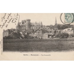 72 MONTMIRAIL. Vue d'ensemble du Village avec Château et Eglise 1906