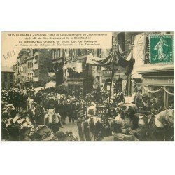 carte postale ancienne 22 GUINGAMP. Fêtes Couronnement N.D de Bon-Secours 1910. Procession