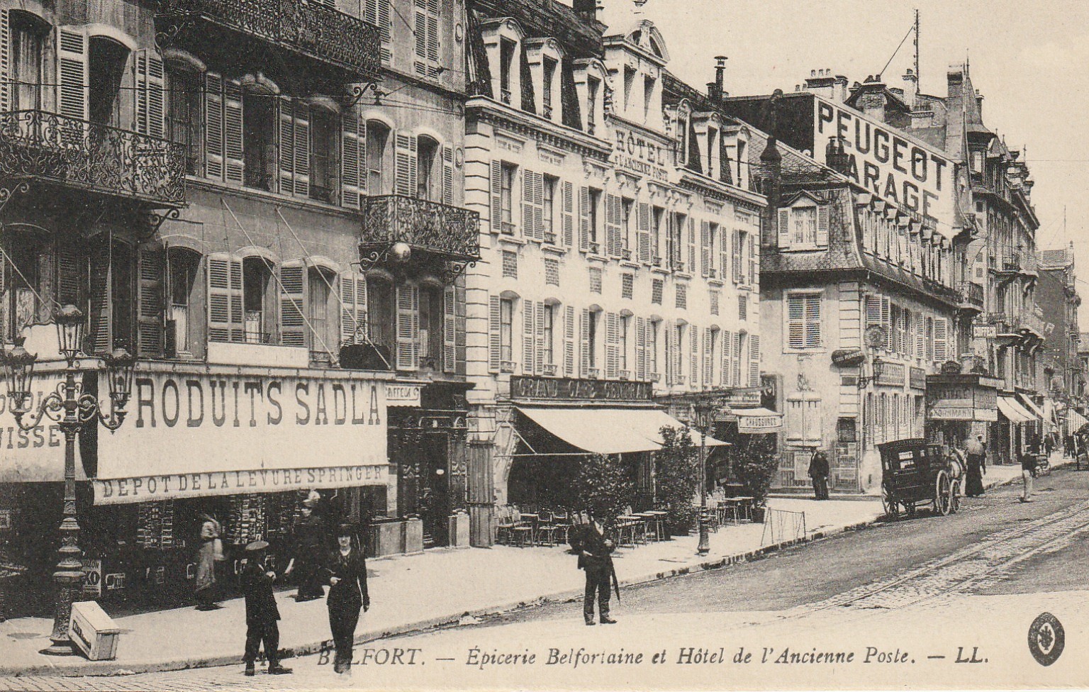 90 BELFORT. Epicerie Belfortaine et Hôtel de l'Ancienne Poste 1925