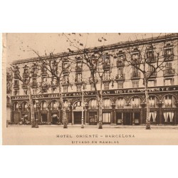 Espagne BARCELONA. Hôtel Oriente situas en Ramblas 1934