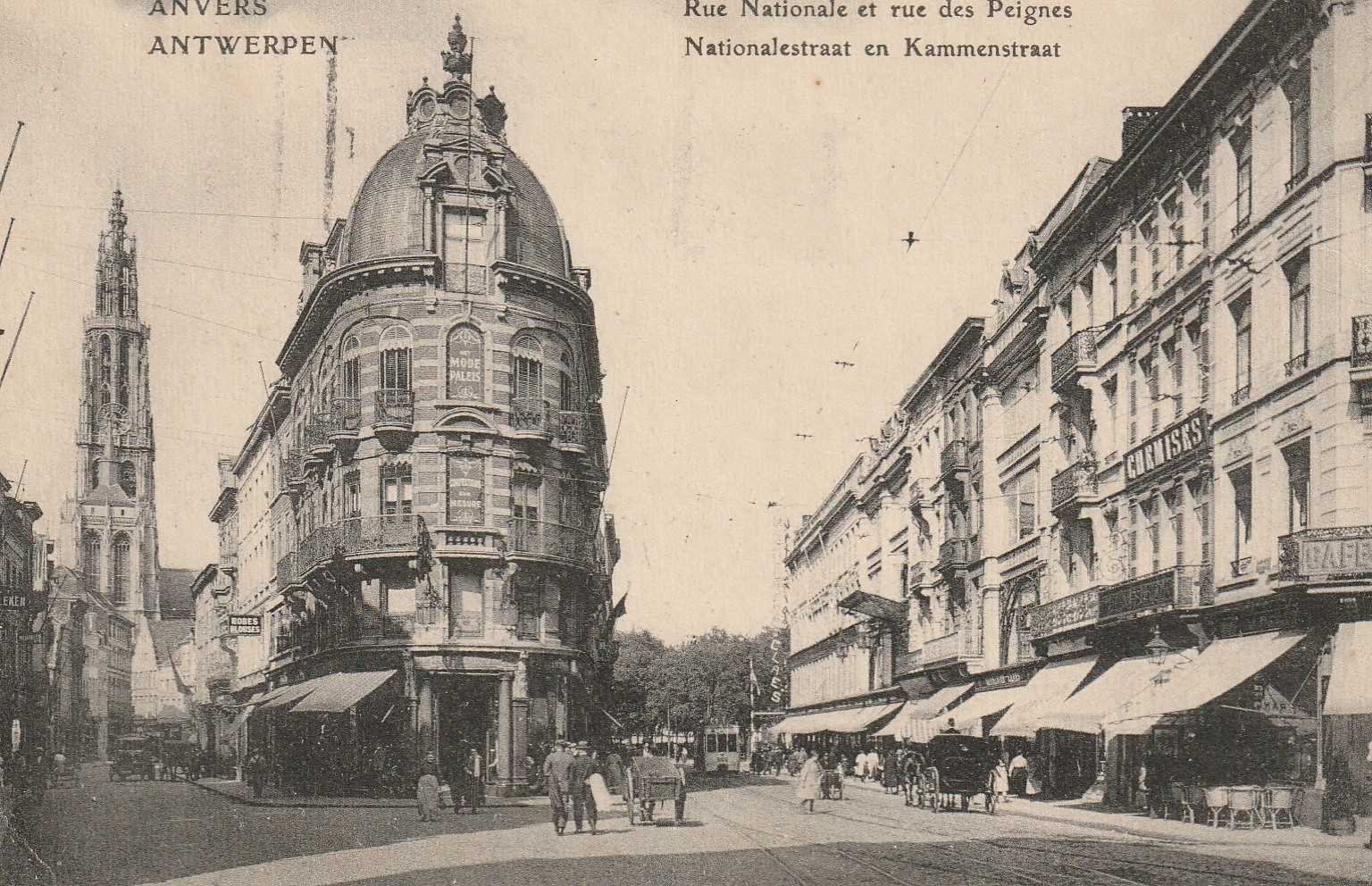 ANVERS Antwerpen. Rue Nationale et rue des Peignes 1929