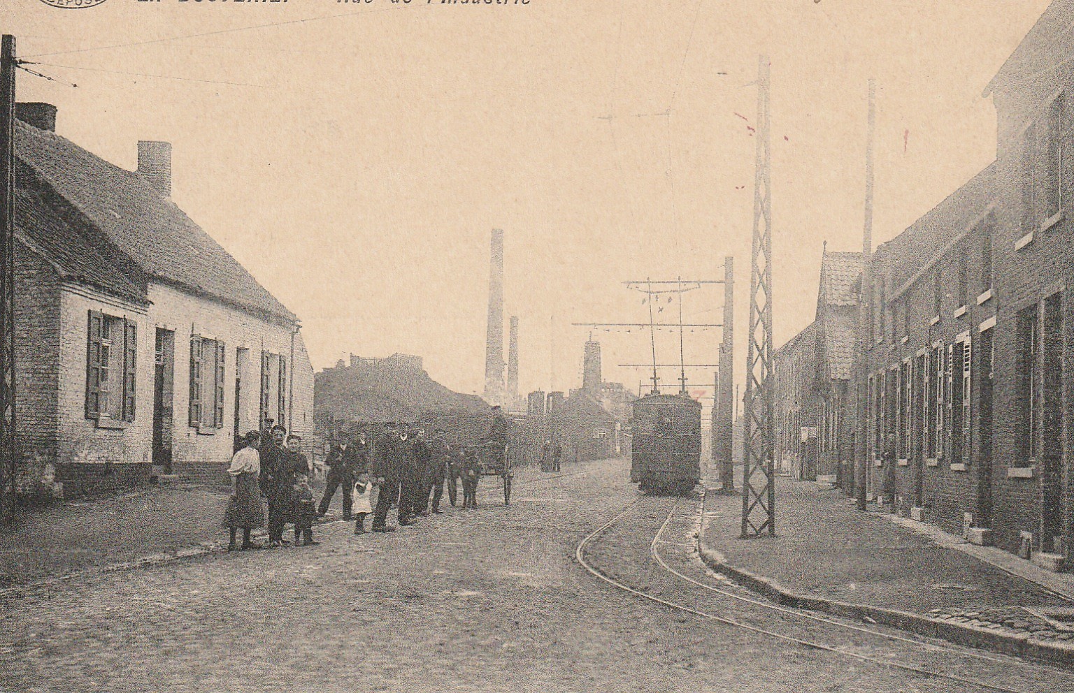 Belgique LA BOUVERIE. Tramway électrique rue de l'Industrie 1910