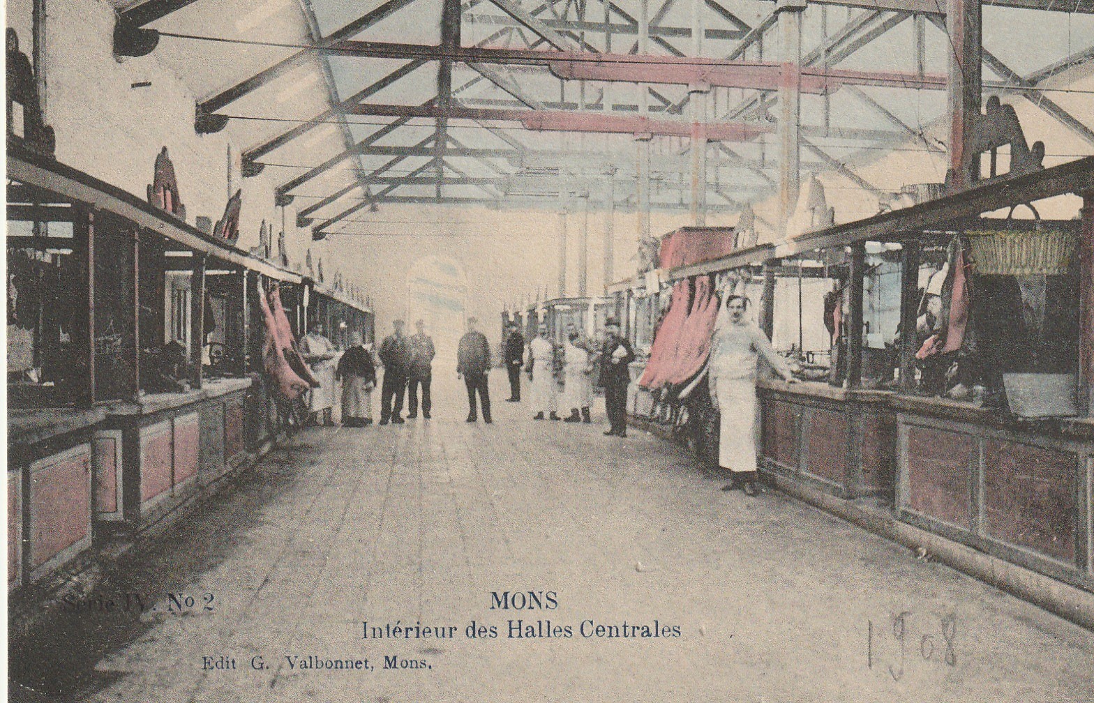 Belgique MONS. Intérieur des Halles Centrales