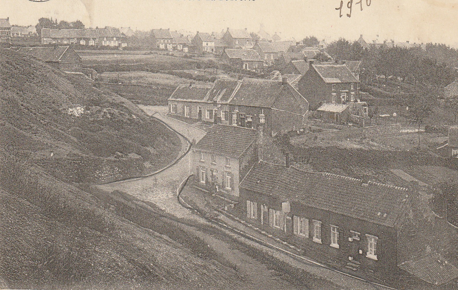 Belgique PATURAGES. Panorama vers La Bouverie 1910