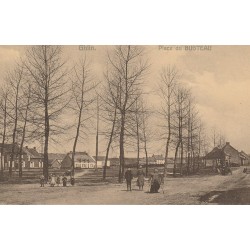 Belgique GHLIN. Place du Busteau avec enfants et un mutilé 1908