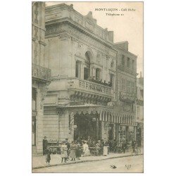 carte postale ancienne 03 MONTLUCON. Café Riche et Bréchaille coiffeur