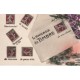 Lot de 2 cpa LE LANGAGE DES TIMBRES je vous attends, je vous aime....