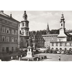 Photo Cpsm grand format Autriche SALZBURG. Mozartplatz Denkmal 1955
