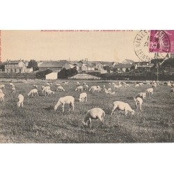 78 BONNIERES-SUR-SEINE. Vue d'ensemble sur la Ville et troupeau de moutons 1934