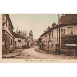 60 PLAILLY. Attelage devant l'Auberge et Epicerie rue de Paris