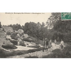60 MONTLOGNON. Chemin de Montagny-Ste-Félicité avec Promeneurs 1913