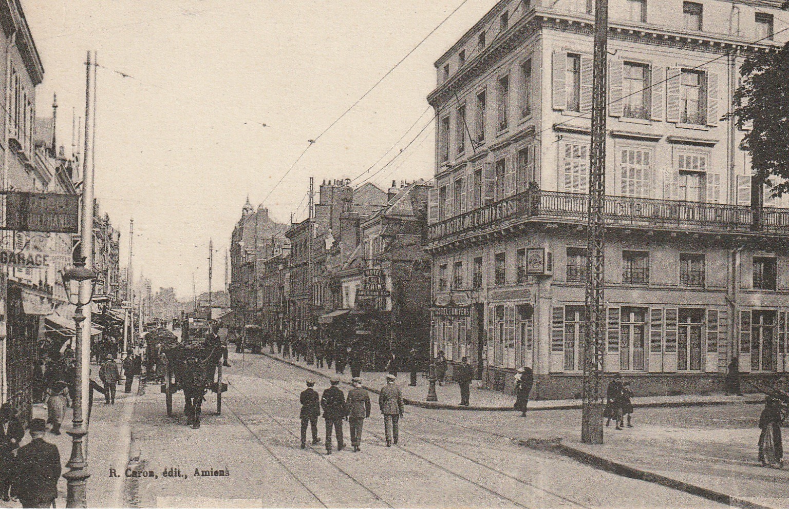 80 AMIENS. Grand Hôtel de l'Univers et du Rhin rue de Noyon 1925