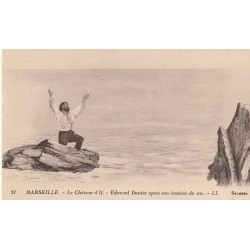 5 x cpa 13 MARSEILLE. Edmond Dantès évasion du sac, Château d'If avec Abbé Faria et le Phare