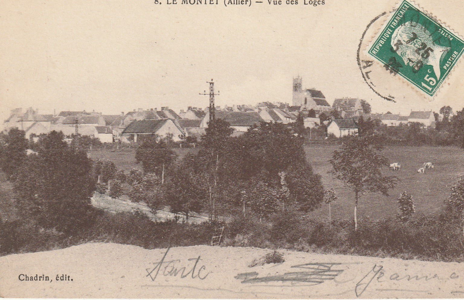 03 LE MONTET. Vue des Loges 1923