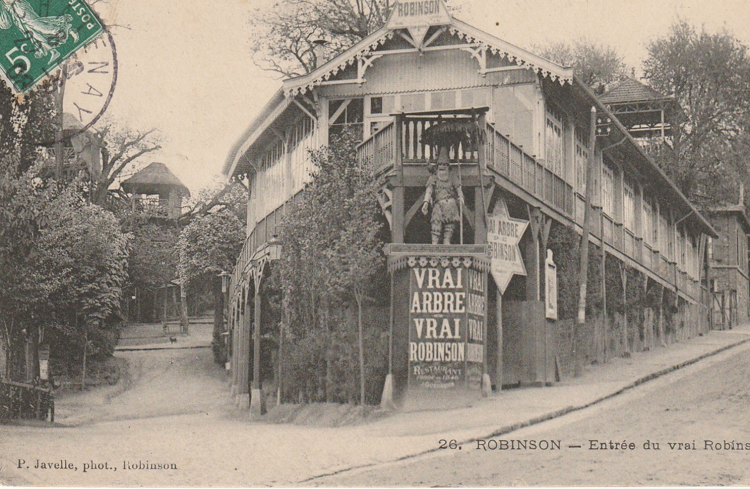 92 ROBINSON. Entrée du Restaurant au vrai Arbre de Robinson 1908