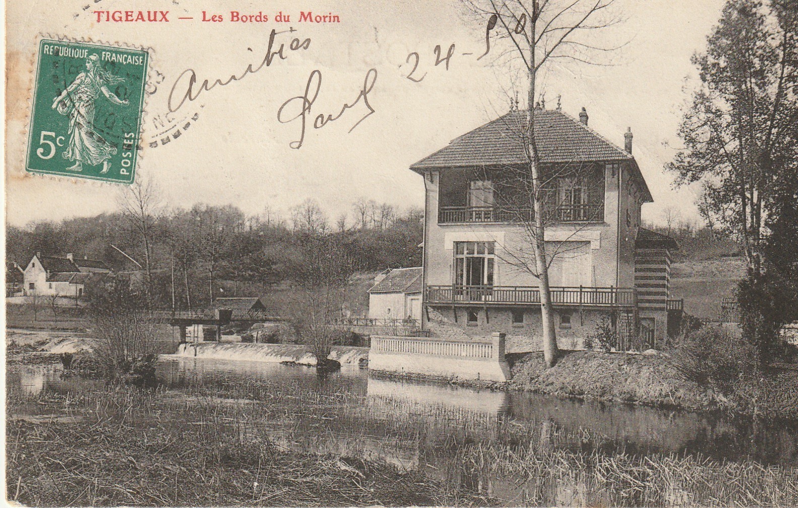 77 TIGEAUX. Les Bords du Morin 1908