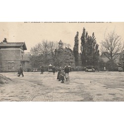 PARIS 19° Buttes Chaumont Entrée Place Armand Carrel (carte publicitaire de la Samaritaine)