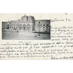 3 x cpa MONS. Le Beffroi et la Gare en 1905