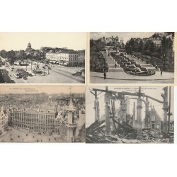 10 x cpa BRUXELLES. Porte Namur, Incendie, Mont des Arts, Maison Ducs et Roi, Manneken-Pis, Hôtel de Ville, Place