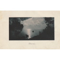 Belgique Bouillon CHARME Barque sur le Lac de nuit 1908