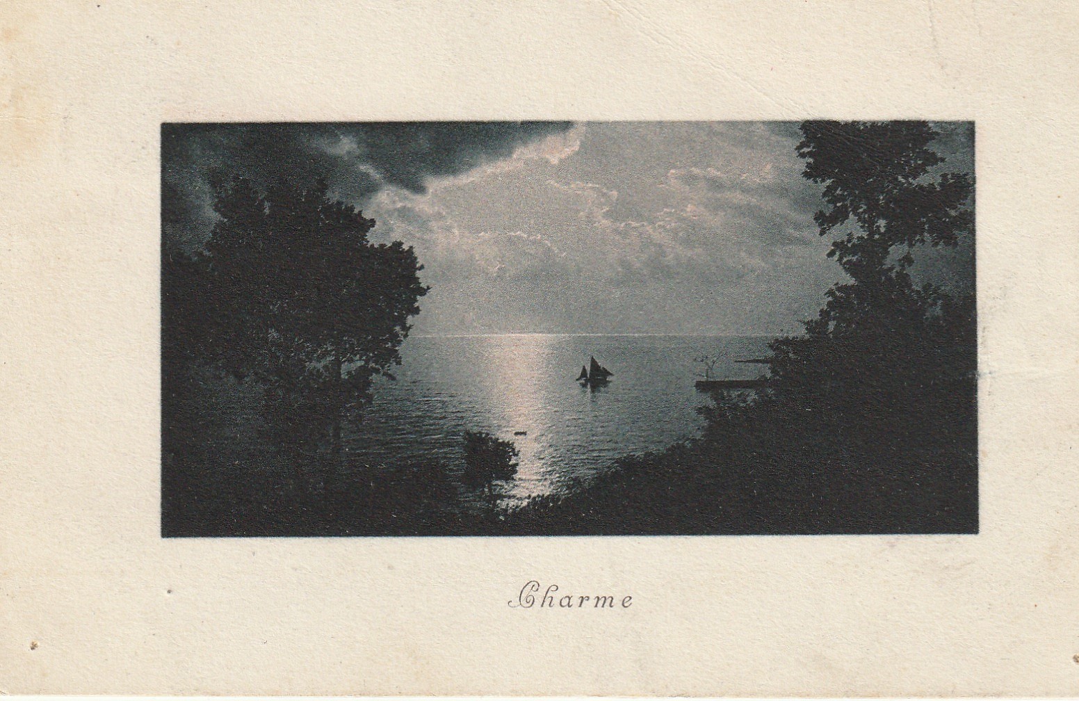 Belgique Bouillon CHARME Barque sur le Lac de nuit 1908