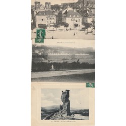 3 x cpa BELFORT 90. Place République, Caserne Friederich et Tour de la Miotte vers 1911