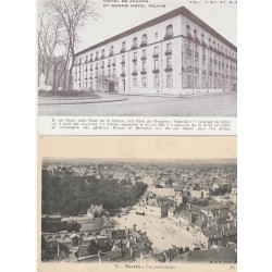 2 x cpa NEVERS 58. Hôtel de France et Grand Hôtel puis vue panoramique