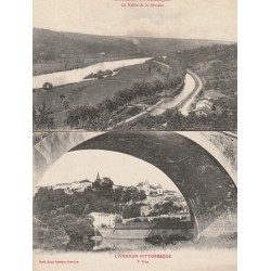 2 Cpa 54 LIVERDUN. Vallée de la Moselle 1918 et arcade d'un Pont