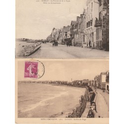 2 Cpa 35 SAINT-MALO. Hôtel des Ambassadeurs sur Promenade de la Digue et Grande Plage1934