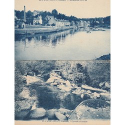 2 Cpa 29 PONT-AVEN. Le Port et Cascade Rochers 1928
