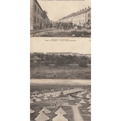 3 cpa 25 LE VALDAHON. Militaires Casernes Camp Instruction, les Tentes et le Camp