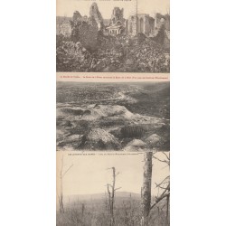 3 cpa 02 CHEMIN DES DAMES. Craonnelle ruines Eglise, ex Monument Hurtebise et Ravin de la Mort