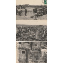 3 cpa 55 VERDUN. Pièce de Siège Ecoles de Feu Camp de Châlons et Palais épiscopal bombardé