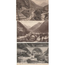 3 cpa 65 CAUTERETS. Pont du Chemin de Fer, Mamelon Vert et Pont Raillière