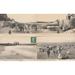 4 cpa 80 LE CROTOY. Plage, Ecluse au Bassin de Chasse, Mer et Ecluses