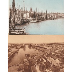 2 cpa 17 LA ROCHELLE. Bâteaux de Pêcheurs dans le Port, Grosse Horloge et Rade 1949-52