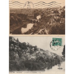 2 cpa 86 POITIERS. Pont du Chemin de Fer Côteaux de la Tranchée et de la Cagouiillère 1949-1912