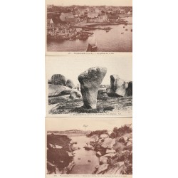 6 cpa 22 PLOUMANACH. Port, Rocher Pied Elephant Sabot renversé, Vallée Troïeros Traouïros et Costaérès