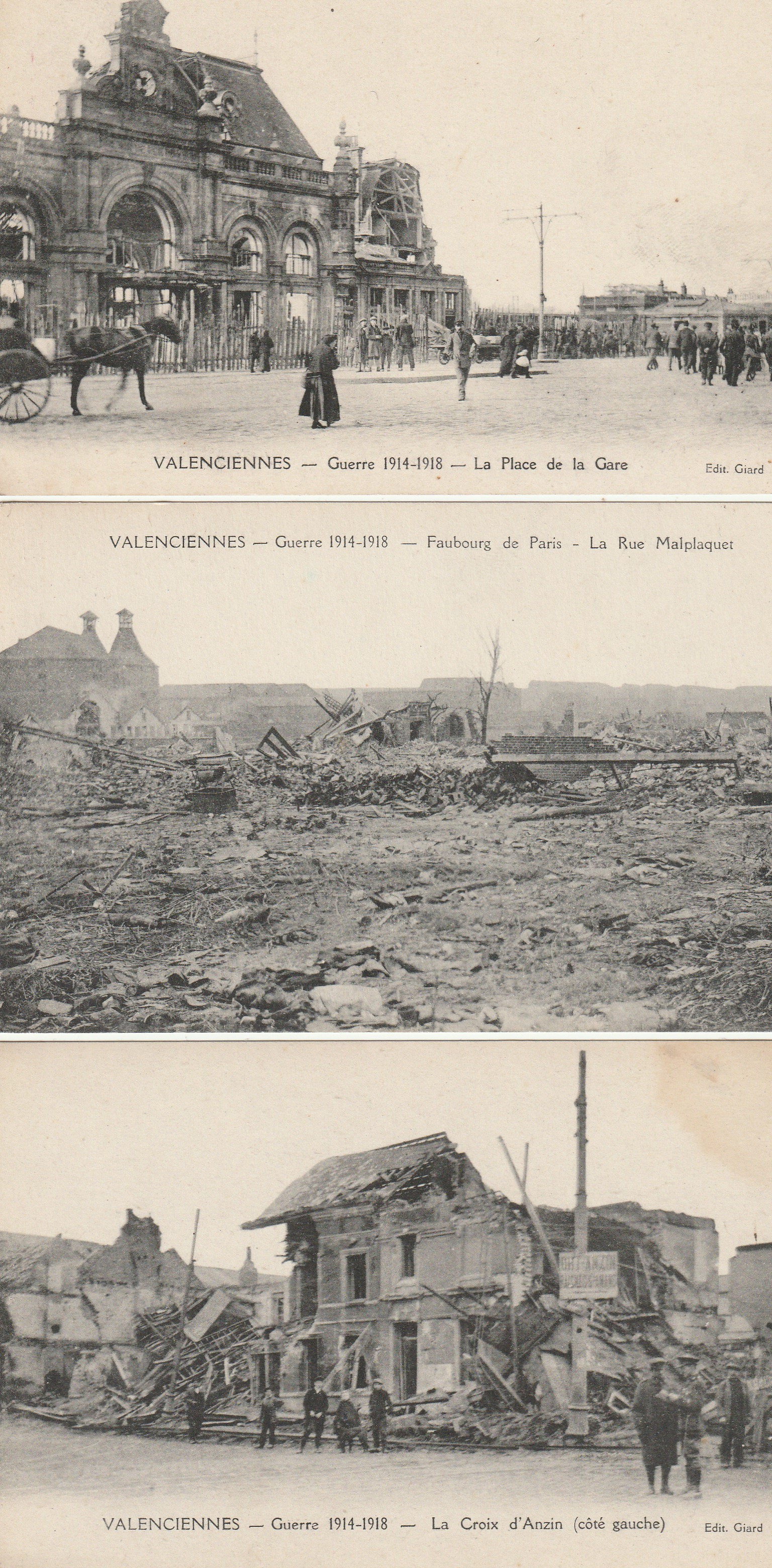 8 cpa VALENCIENNES. Place Gare, rue Malplaquet Faubourg Paris, Croix Anzin,Pont Escaut, Rue Famars, Château Eau...