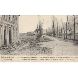Belgique DIXMUDE. Faubourg de la Ville occupée par les Allemands 1917