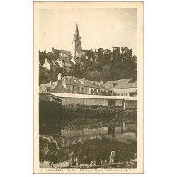 carte postale ancienne 22 LANNION. Etang et Eglise de Brélévenez