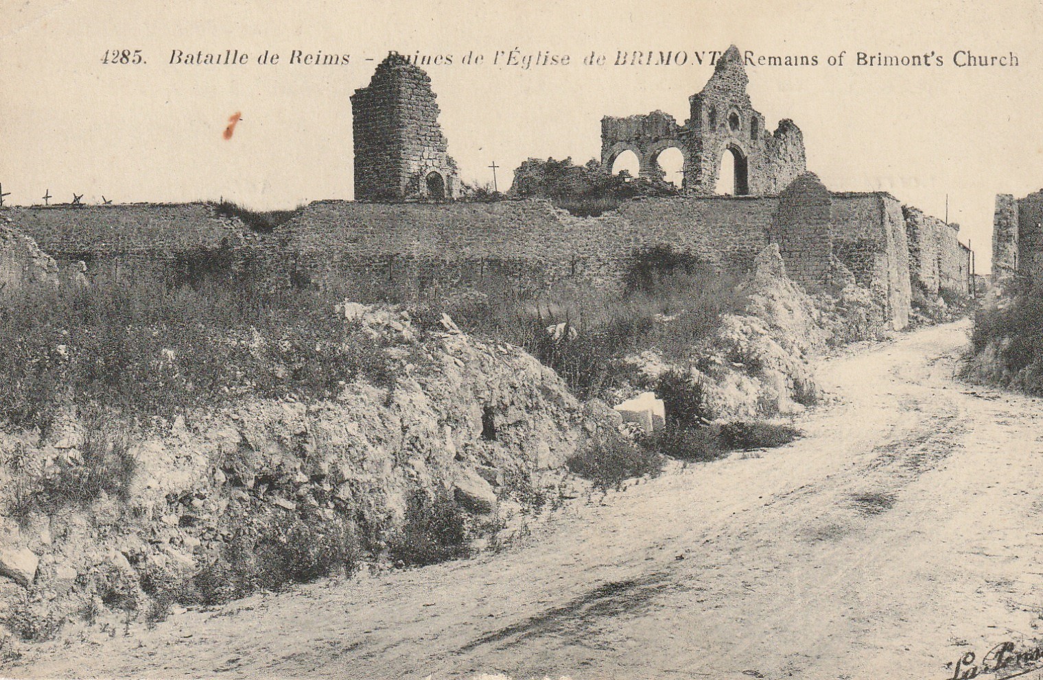 Bataille de Reims 51 Ruines Eglise de BRIMONT