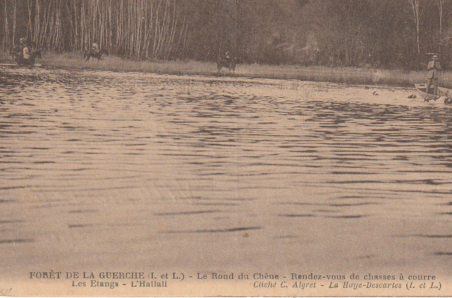 37 FORÊT DE LA GUERCHE. Le Rond du Chêne rendez-vous de chasses à courre. Les Etangs l'Hallali 1945